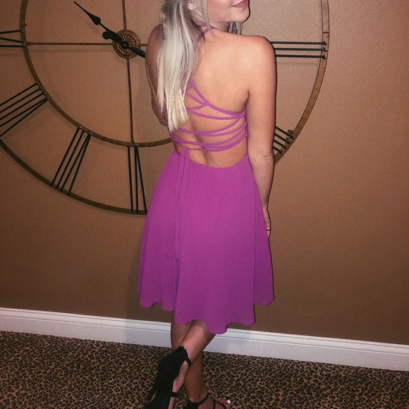 Lulu’s Good Deeds Lace-Up Dress - Picture 3 of 4